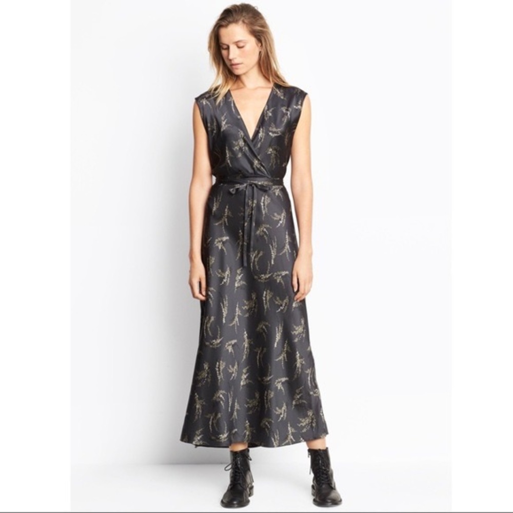 Vince Silk Sprig Floral Maxi Dress - XS